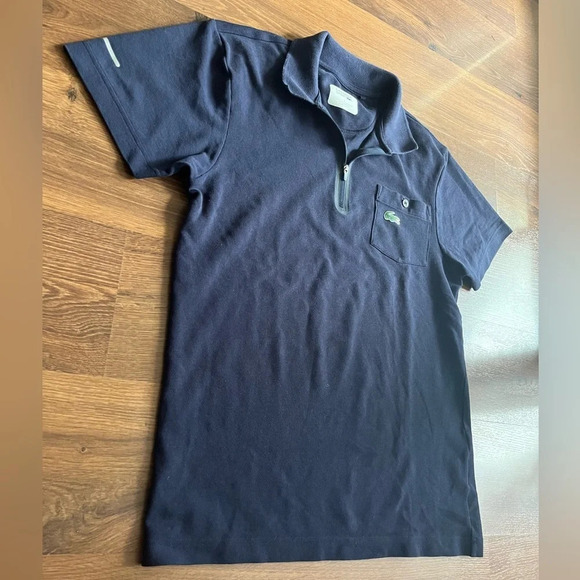 Lacoste Sport  Short Sleeve Zip Up Golf Polo w/Pocket and Logo - Picture 6 of 11